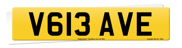 Registration number V613 AVE